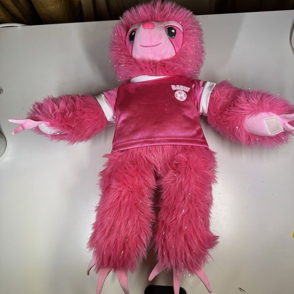 Build-A-Bear Pink Sparkle Sloth Plush 18" BABW Stuffed Animal Toy